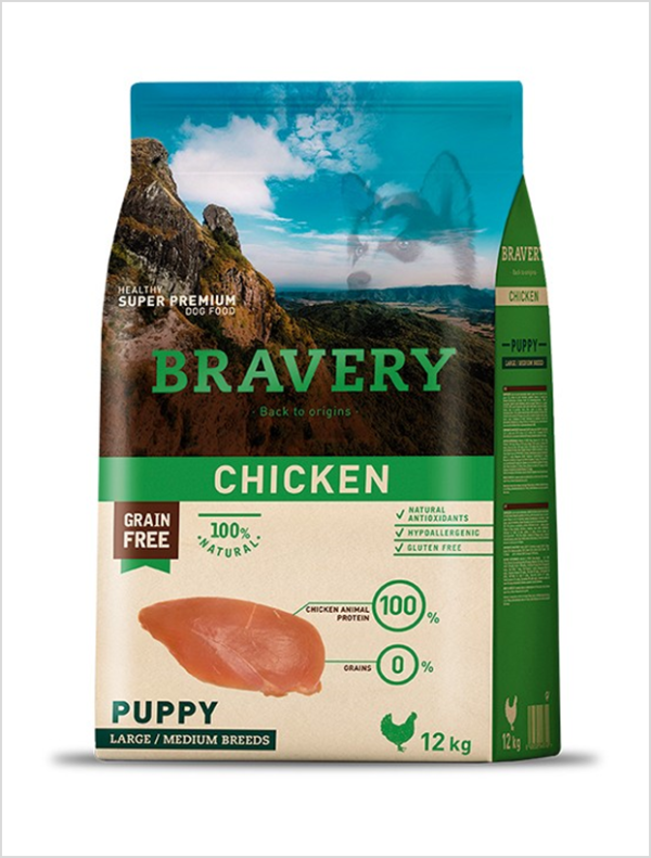 Bravery Chicken Puppy Razas Grandes y Medianas 12kg